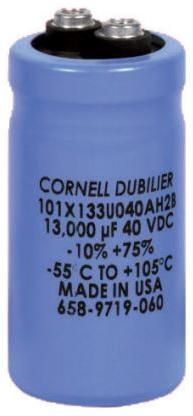 Illinois Capacitor-101X312U250BC2B Kondensator, Aluminium Low-ESR, Wide-Temperature Grade Capacitor