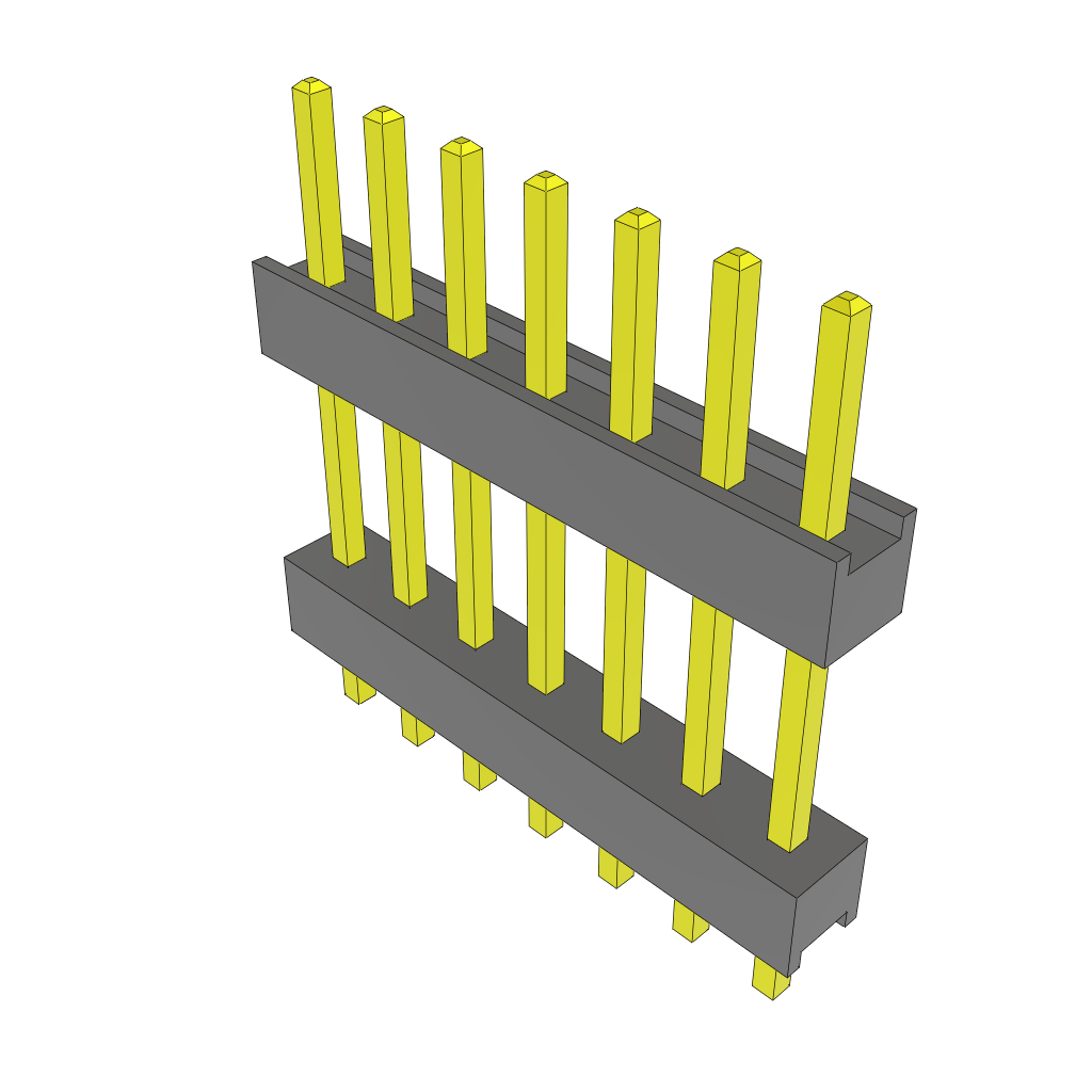Samtec-ZW-07-09-G-S-450-100 连接器插头及 PCB 插座 Conn Board Stacker HDR 7 POS 2.54mm Solder ST Top Entry Thru-Hole Bulk