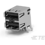 TE Connectivity-292323-5 Connector USB Receptacle Assembly Right Angle Stacked Through Hole