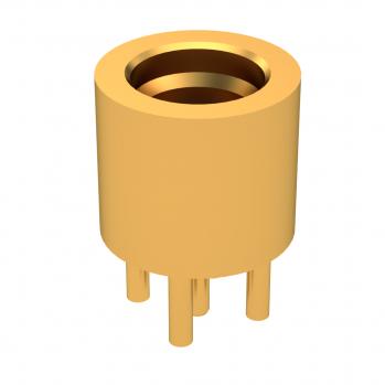 Radiall-R222426700 RF-Steckverbinder Conn SMP 0Hz to 12GHz 50Ohm Solder ST Thru-Hole RCP Gold Over Nickel