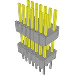 Conn Board Stacker HDR 14 POS 1.27mm Solder ST Thru-Hole Tube