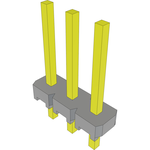 Conn Unshrouded Header HDR 3 POS 2.54mm Solder ST Top Entry Thru-Hole Bulk