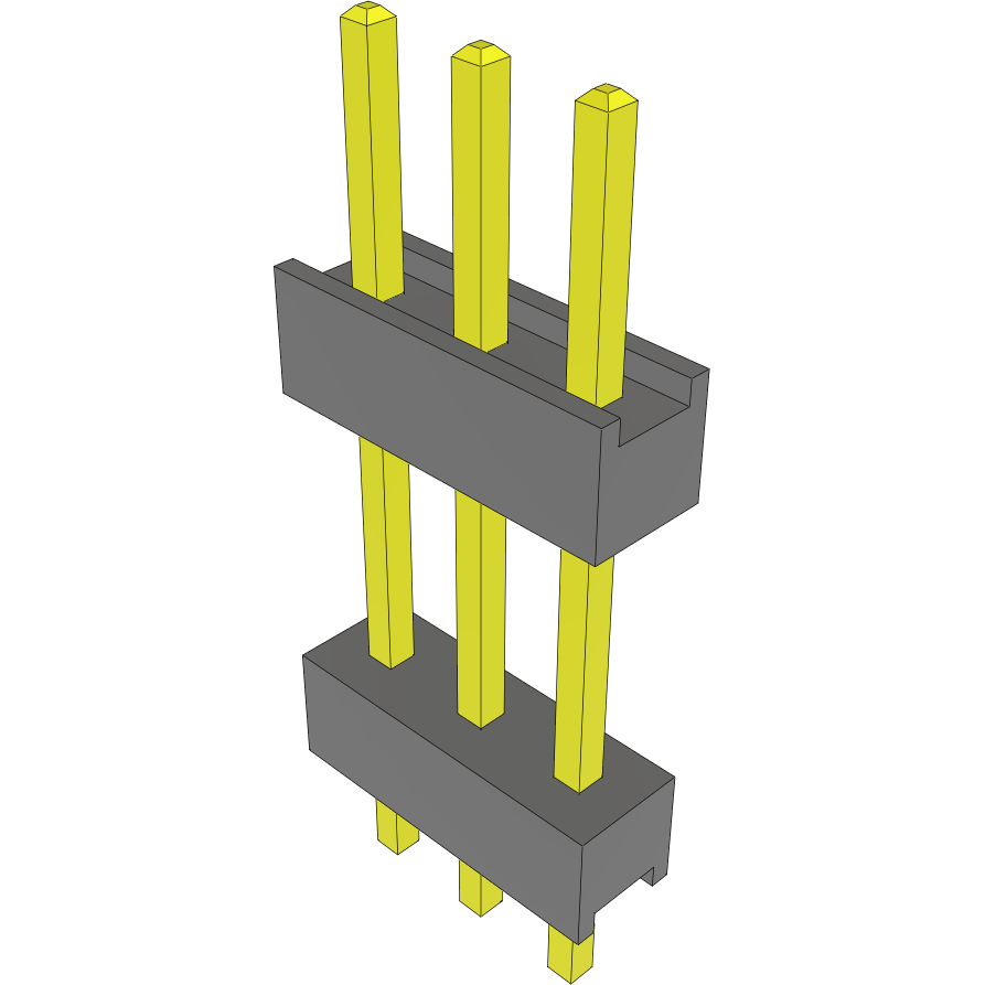 Samtec-DW-03-09-T-S-440 Cabezales del conector y receptáculos PCB Conn Board Stacker HDR 3 POS 2.54mm Solder ST Top Entry Thru-Hole Bulk