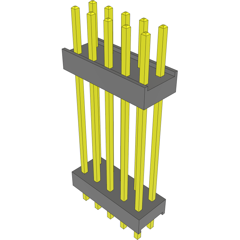 Samtec-DW-05-20-G-D-826 Connector Headers and PCB Receptacles Conn Board Stacker HDR 10 POS 2.54mm Solder ST Top Entry Thru-Hole Bulk