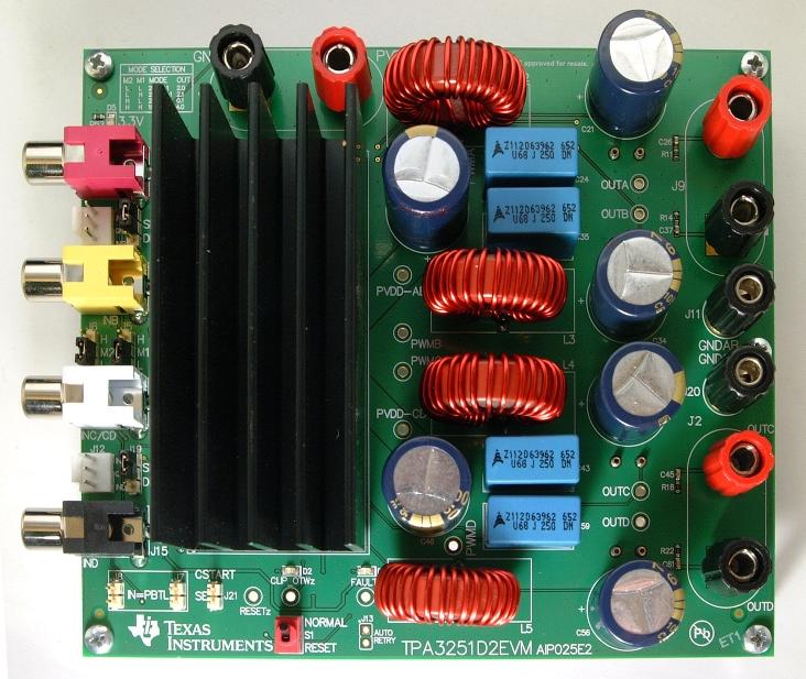 Texas Instruments-TPA3251D2EVM Integrierte Verstärkerschaltung, Entwicklungsplatinen und -kits TPA3251D2 Audio Amplifier Evaluation Board