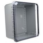 Light Gray Polycarbonate Bracket Mount Heavy Duty NEMA 6P/IP68 Hinged Cover PC Enclosure