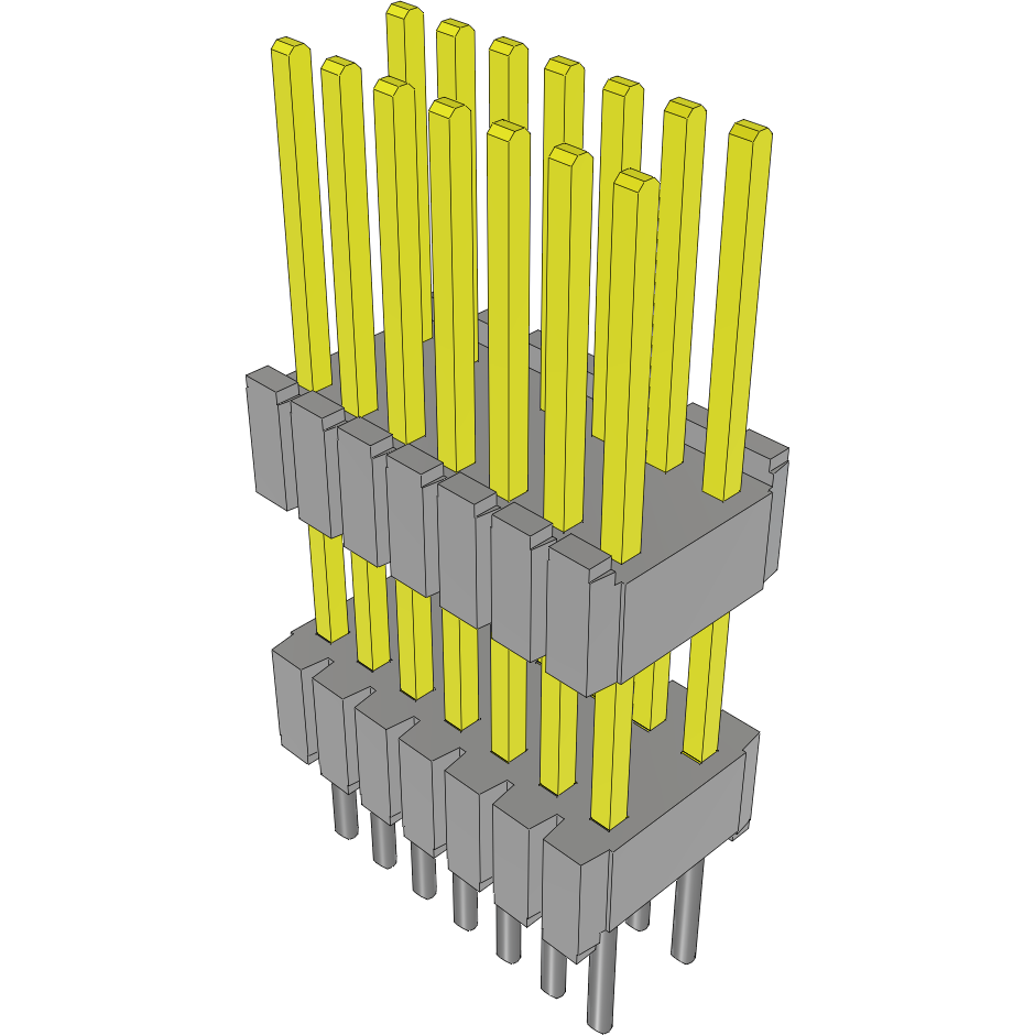 Samtec-DWM-07-58-S-D-350 Connector Headers and PCB Receptacles Conn Board Stacker HDR 14 POS 1.27mm Solder ST Thru-Hole Tube