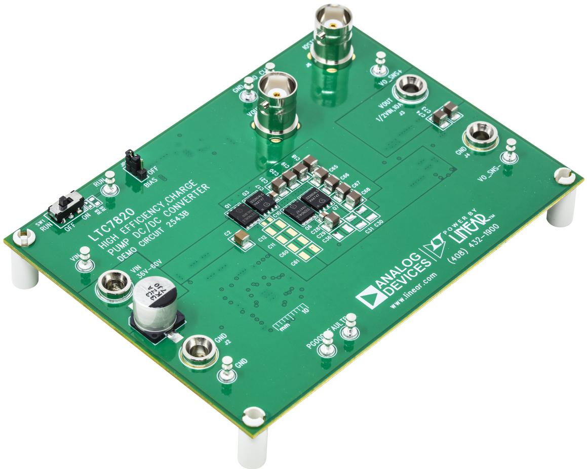 Analog Devices-DC2543B Cartes et kits de développement de gestion de la puissance LTC7820EUFD Demo Board, 2:1 Step-Down, 36V ≤ VIN ≤ 60V, VOUT = 0.5VIN @ up to 20A