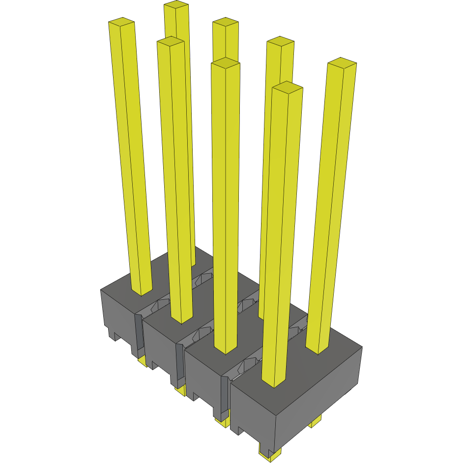 Samtec-MTSW-104-22-T-D-465 Steckverbinderleisten und Leiterplattenbuchsen Conn Unshrouded Header HDR 8 POS 2.54mm Solder ST Top Entry Thru-Hole Bulk