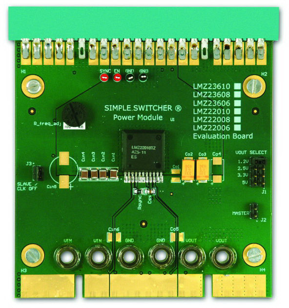 Texas Instruments-LMZ22008EVAL/NOPB Kit e schede di sviluppo gestione della potenza LMZ22008 DC to DC Converter and Switching Regulator Module 1.2V/2.5V/3.3V/5V Output Evaluation Board