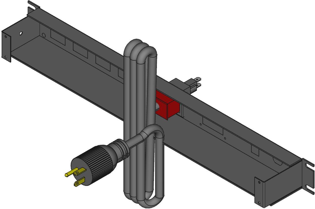 Hammond Manufacturing-1589T6F1BKRFAM Stromverteilungseinheit Horizontal Power Distribution Unit