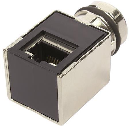 HARTING-21033814401 Interface de raccordement Adapter M12 RJ-45 Cat 5a, Angled