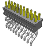 Conn Unshrouded Header HDR 20 POS 1.27mm Solder RA Side Entry SMD TIGER CLAW™ T/R