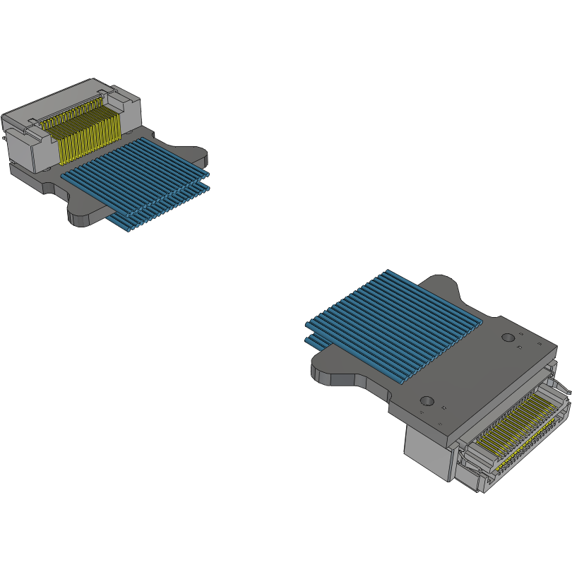 Samtec-HLCD-20-10.00-TH-BH-1 Kabelbaugruppen Koaxial Cable Assembly Coaxial 0.25m 38AWG Board to Board to Board to Board F/M-F/M Razor Beam™ Bag
