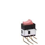 Switch Rocker ON None ON DPDT PC Pins Curved Rocker 0.1A 28VAC 28VDC 0.4VA 50000Cycles