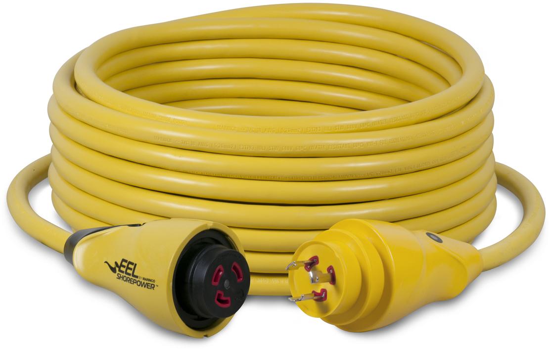 Marinco-CS30-50 Cable Assembly AC Power CORD SET, 30A 125V, YELLOW, 50 Inch