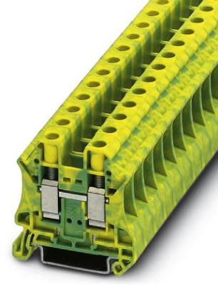 PHOENIX CONTACT-UT 10-PE Blocchi terminali connettore Conn Ground Modular Terminal Block 2 POS Screw T DIN Rail 24A