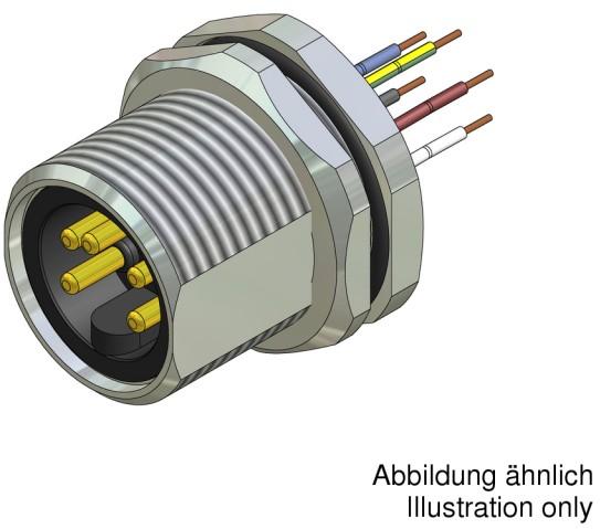 CONEC-41-40012 null Cable Assembly Circular 0.5m 16AWG M12 Circular 3 Straight