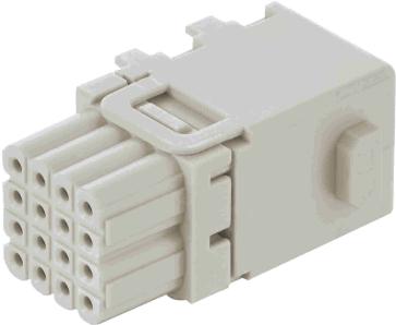 HARTING-09149161101 连接器配件 Connector Accessories Module Han® Domino High Density Cube, Small Tab, Polycarbonate Insert Pebble Gray