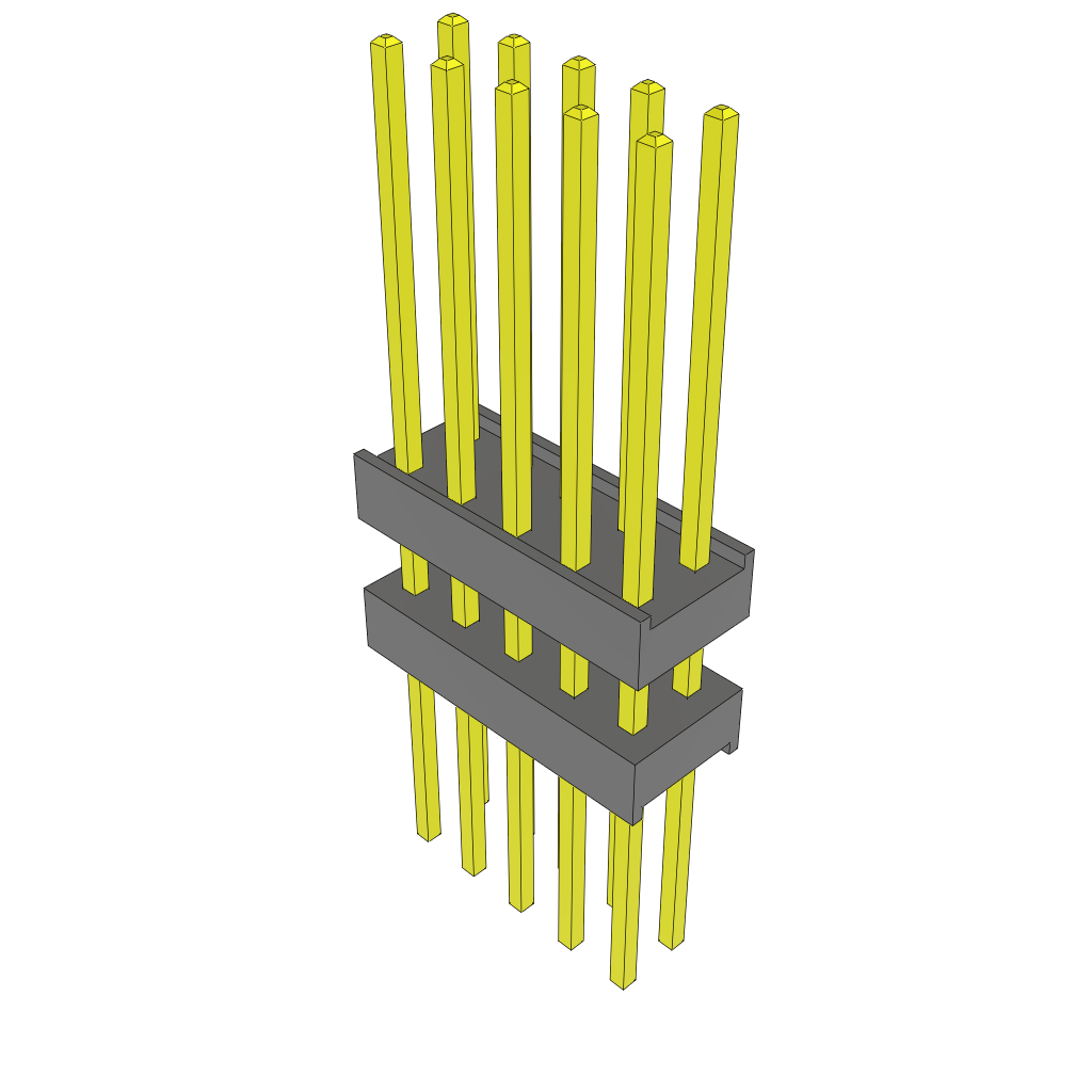 Samtec-ZW-05-13-G-D-315-370 连接器插头及 PCB 插座 Conn Board Stacker HDR 10 POS 2.54mm Solder ST Top Entry Thru-Hole Bulk