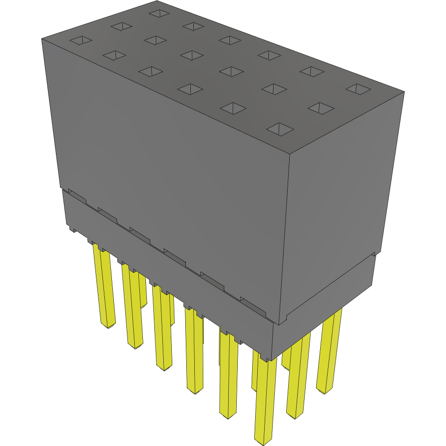 Samtec-ESQ-106-38-G-T Piastre connettori e prese PCB Conn Elevated Socket SKT 18 POS 2.54mm Solder ST Top Entry Thru-Hole Tube