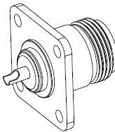 Amphenol RF-082-368 RF-Steckverbinder Conn Type N 0Hz to 11GHz 50Ohm Solder Cup ST Flange Mount F Gold