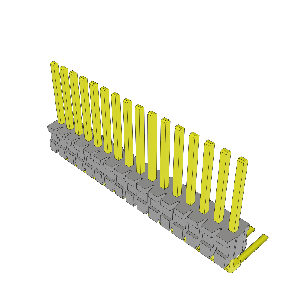 Samtec-TMS-116-01-T-S-RA Embases de raccordement et réceptacles PCB Conn Unshrouded Header HDR 16 POS 1.27mm Solder RA Side Entry Thru-Hole Tube
