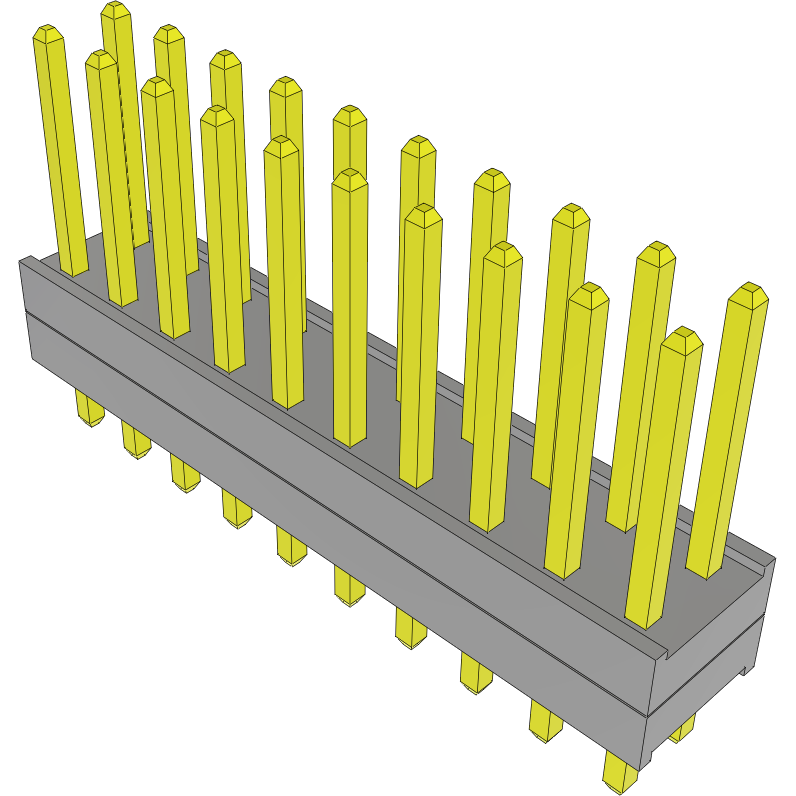 Samtec-TW-10-09-L-D-120-085 连接器插头及 PCB 插座 Conn Board Stacker HDR 20 POS 2mm Solder ST Top Entry Thru-Hole Bulk