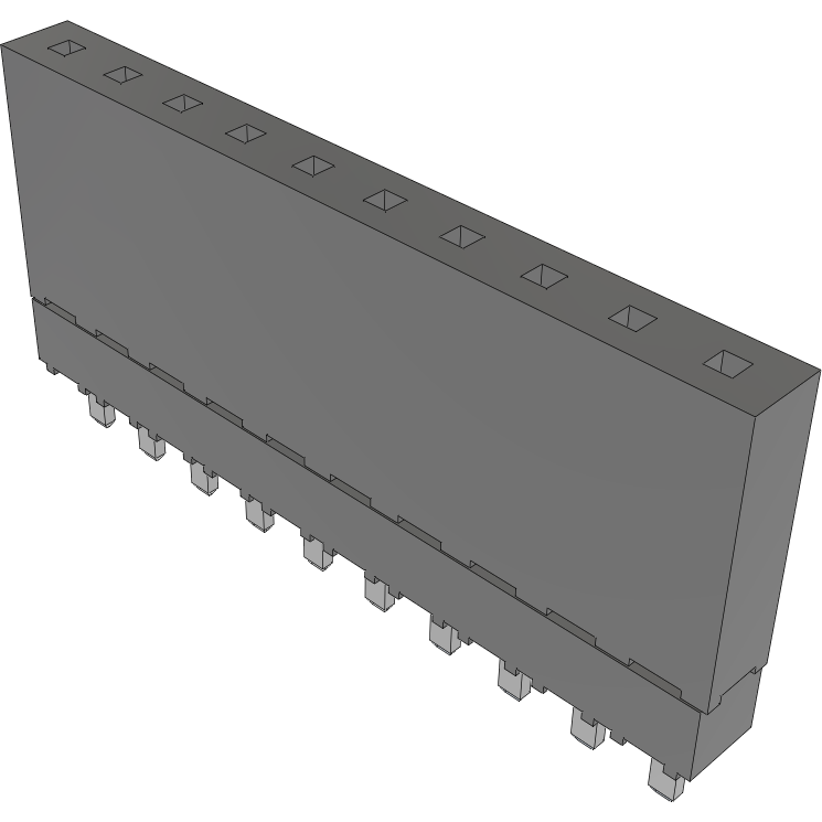 Samtec-ESW-110-12-F-S Connector Headers and PCB Receptacles Conn Elevated Socket SKT 10 POS 2.54mm Solder ST Top Entry Thru-Hole Tube