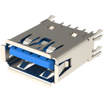 Amphenol Communications Solutions-GSB3121171CHR Connector USB Conn USB 3.0 Type A RCP 9 POS 0.5mm/1mm Solder ST Thru-Hole 9 Terminal 1 Port Tray