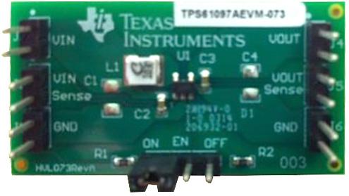 Texas Instruments-TPS61097AEVM-073 Power Management Development Boards and Kits TPS61097A-33 DC to DC Converter and Switching Regulator Chip 3.3V Output Evaluation Board