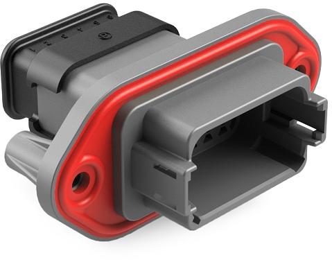 Amphenol-AT04-12PA-PM16 Connector Discrete Wire Housing Conn Housing RCP 12 POS Crimp ST Panel Mount Gray