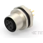 Conn M12 Circular SKT 4 POS Solder ST Panel Mount 4 Terminal 4 Port