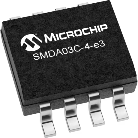 Microchip Technology-SMDA03C-4E3/TR7 ESD 억제기 ESD Suppressor TVS Bi-Dir 3.3V 8-Pin SO T/R