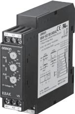 Omron-K8AK-VS3 100-240VAC 继电器其他 Electromechanical Relay 100 to 240VAC 5A SPDT(22.5x100x95)mm DIN Rail Voltage Relay