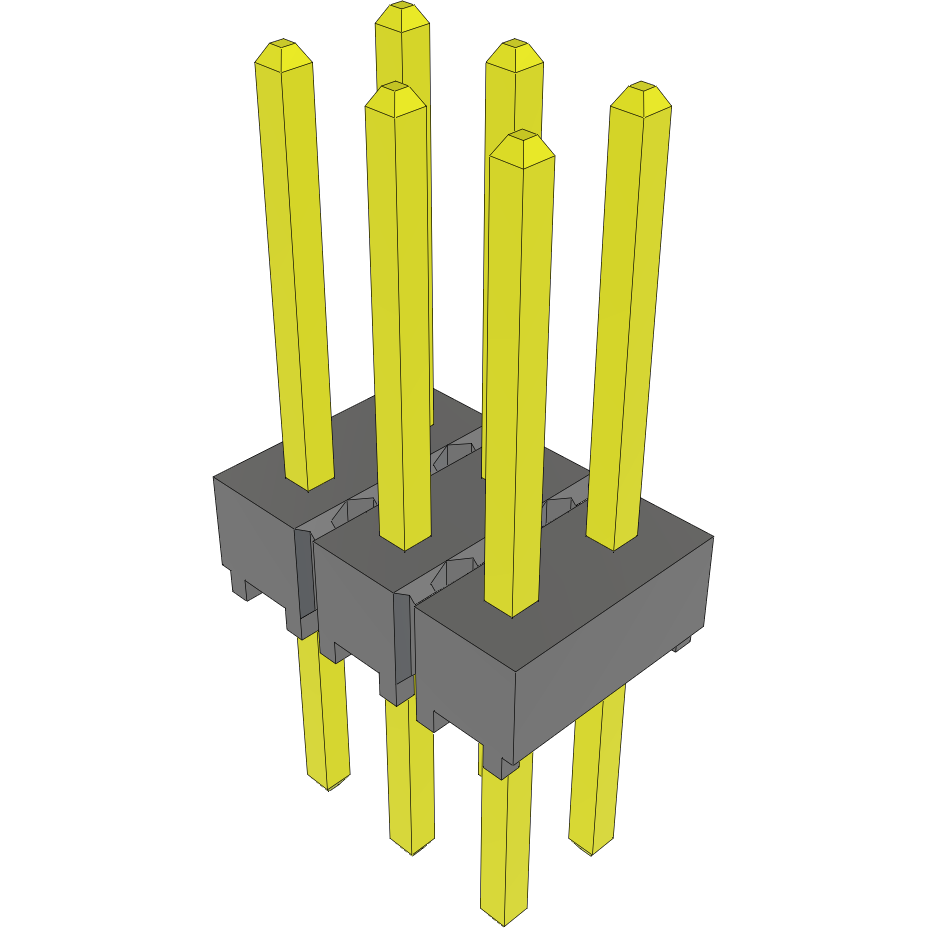 Samtec-HTSW-103-25-G-D Steckverbinderleisten und Leiterplattenbuchsen Conn Unshrouded Header HDR 6 POS 2.54mm Solder ST Top Entry Thru-Hole Bulk
