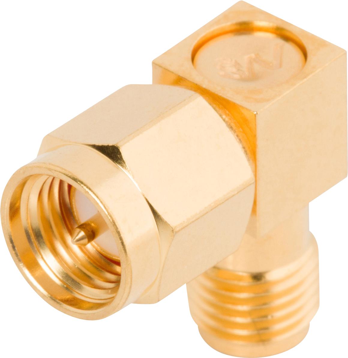 Amphenol SV Microwave-2994-6602 RF-Steckverbinder Conn SMA Adapter 0Hz to 18GHz 50Ohm RA RCP/PL Gold Over Nickel Tray