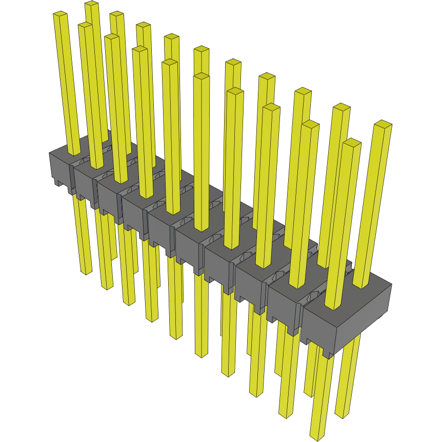 Samtec-MTSW-110-10-G-D-405 Connector Headers and PCB Receptacles Conn Unshrouded Header HDR 20 POS 2.54mm Solder ST Top Entry Thru-Hole Bulk