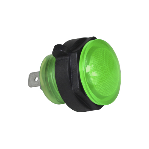 Visual Communications-CNX722C500FVT Panel Mount Indicators Panel Mount Indicator Round 22mm LED FV Solder Tab Green MS