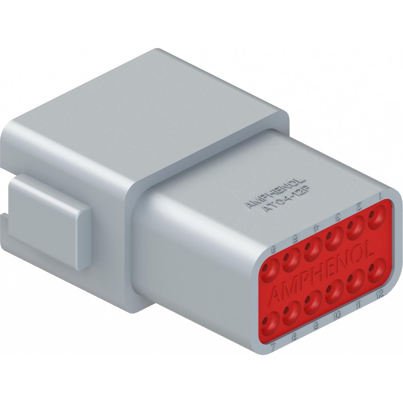 Amphenol-AT04-12PA Carcaza de cables discretos de conector Conn Housing F 12 POS Crimp ST Cable Mount Gray