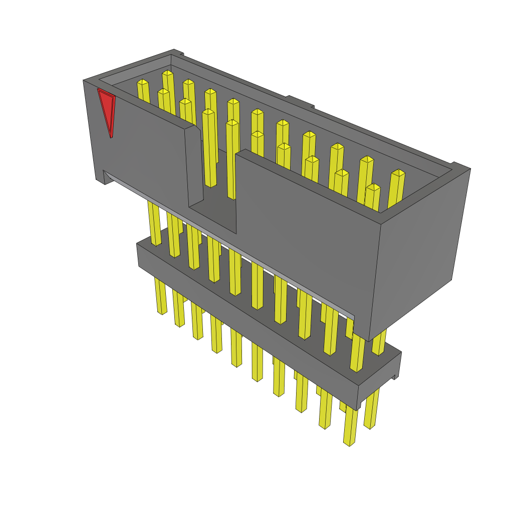 Samtec-ZSS-110-04-L-D-710 Connector Headers and PCB Receptacles Conn Elevated Shrouded Header HDR 20 POS 2.54mm Solder ST Top Entry Thru-Hole Layer