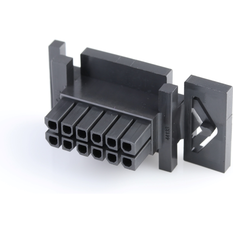 Molex-0441331200 分立接线罩连接器 Conn Housing RCP 12 POS 3mm Crimp ST Cable Mount Black Micro-Fit 3.0 BMI™ Tray