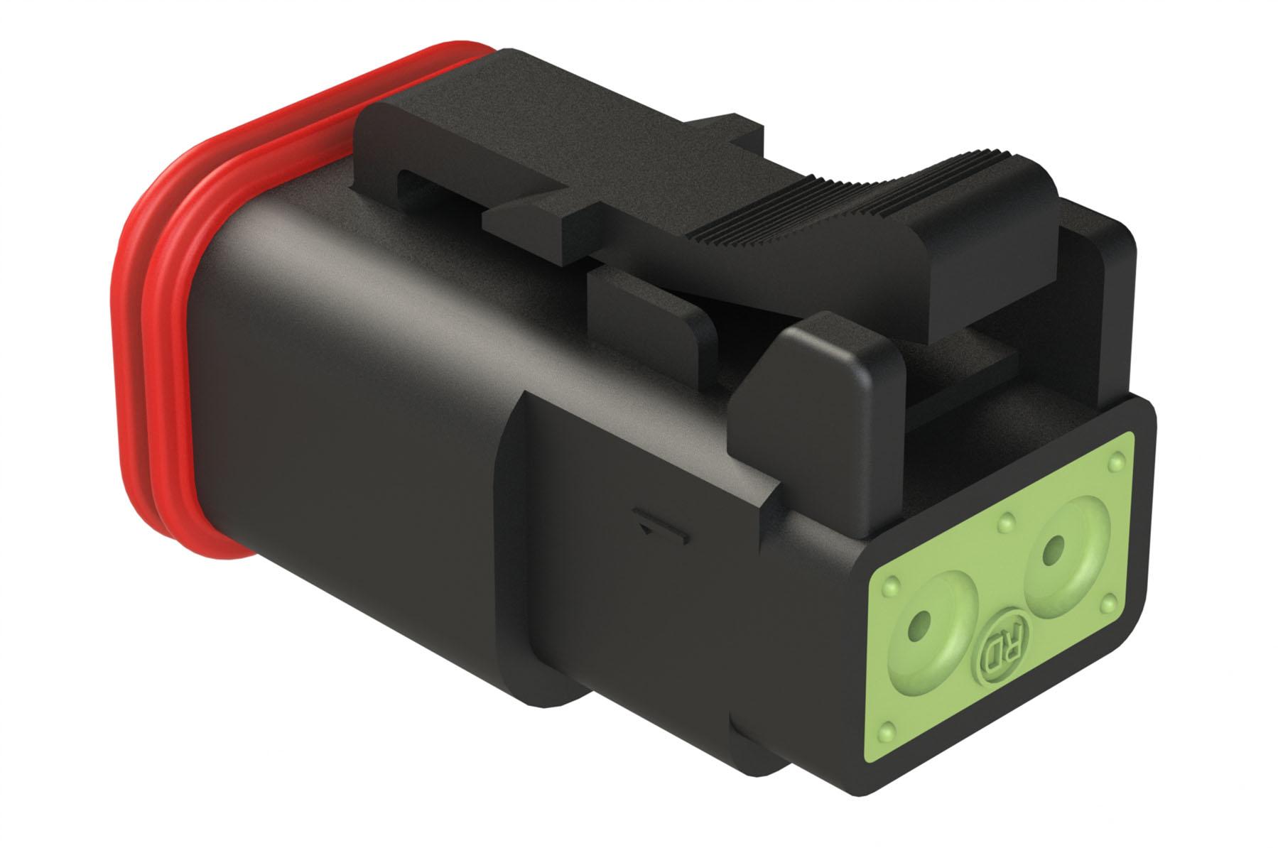 Amphenol-AT06-2S-RD01BLK 分立接线罩连接器 Conn Housing PL 2 POS Crimp ST Cable Mount Black