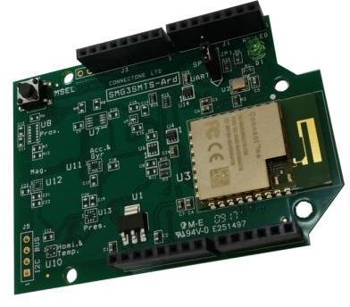 Connect One Semiconductors-IW-SMG3SMTS-ARD Placas y kits de desarrollo inalámbricos/RF CYW43362 Combo Wireless Module Shield Board