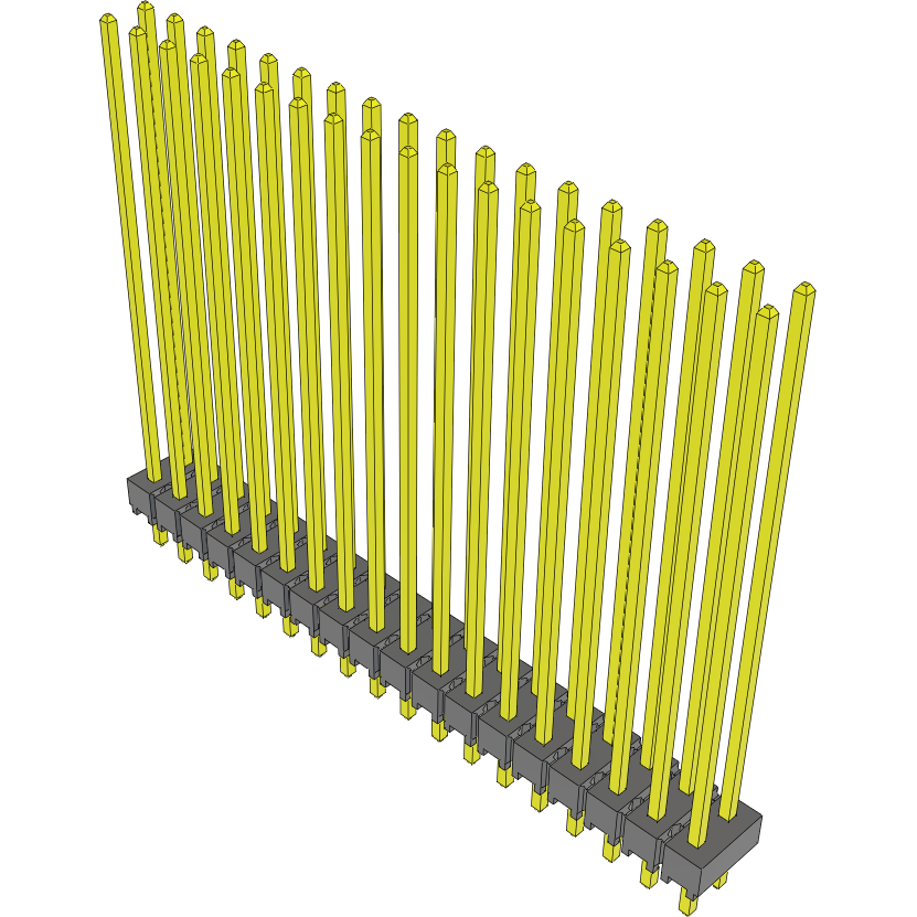 Samtec-HTSW-118-21-G-D Cabezales del conector y receptáculos PCB Conn Unshrouded Header HDR 36 POS 2.54mm Solder ST Top Entry Thru-Hole Bulk