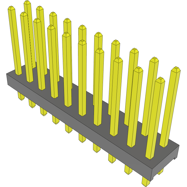 Samtec-MTMM-110-07-L-D-314 连接器插头及 PCB 插座 Conn Unshrouded Header HDR 20 POS 2mm Solder ST Top Entry Thru-Hole Bulk