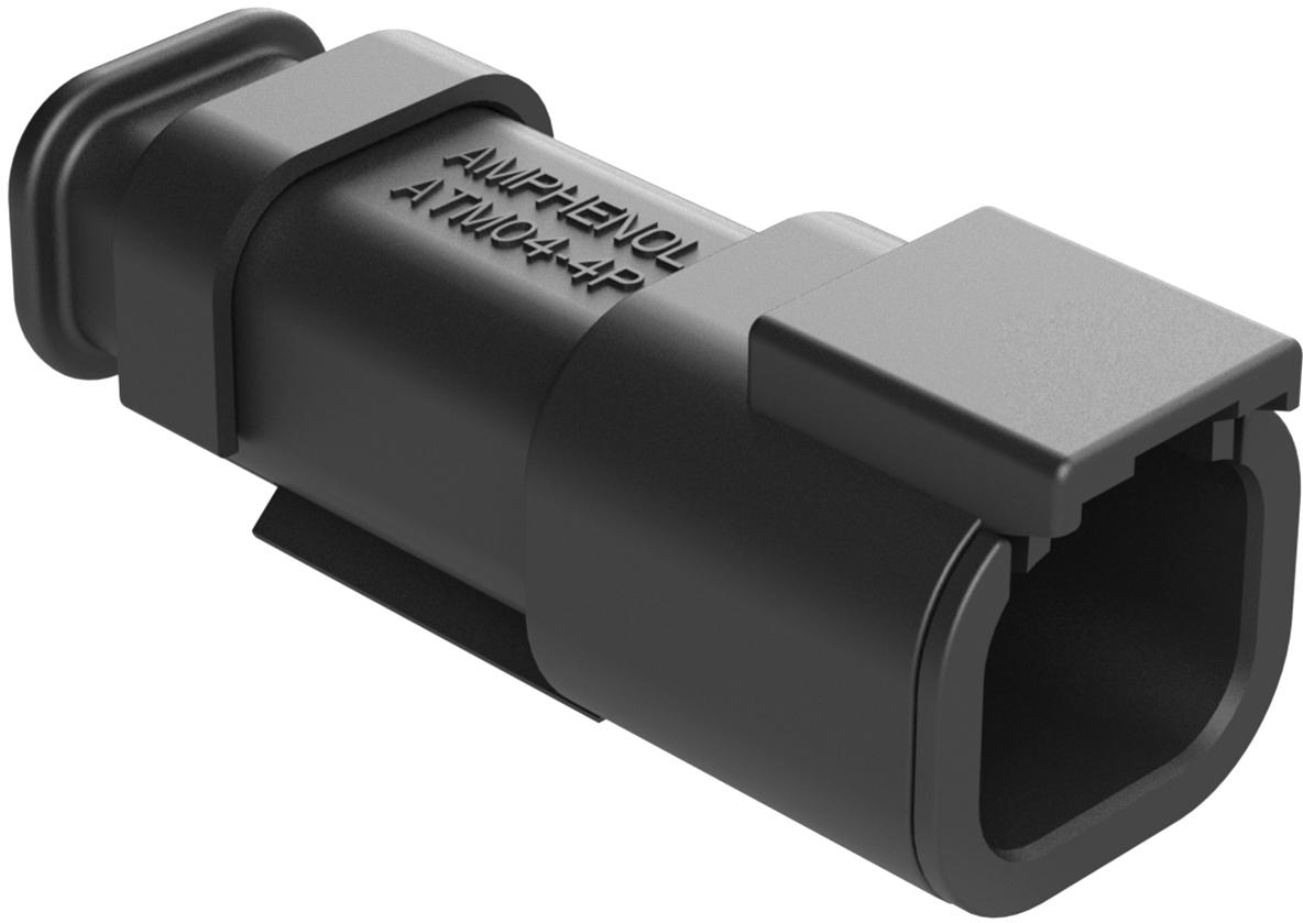 Amphenol-ATM04-4P-SR01BK Einzeladersteckverbinder, Gehäuse Conn Housing RCP 4 POS Crimp ST Cable Mount Black