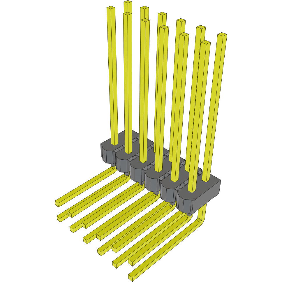 Samtec-MTSW-106-13-T-D-705-RA Steckverbinderleisten und Leiterplattenbuchsen Conn Unshrouded Header HDR 12 POS 2.54mm Solder RA Side Entry Thru-Hole Bulk