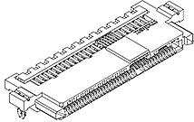Molex-1511240001 Connector SCSI Conn SAS RCP 15Power/53Signal POS 0.8mm/1.27mm Solder RA SMD 68 Terminal 1 Port T/R