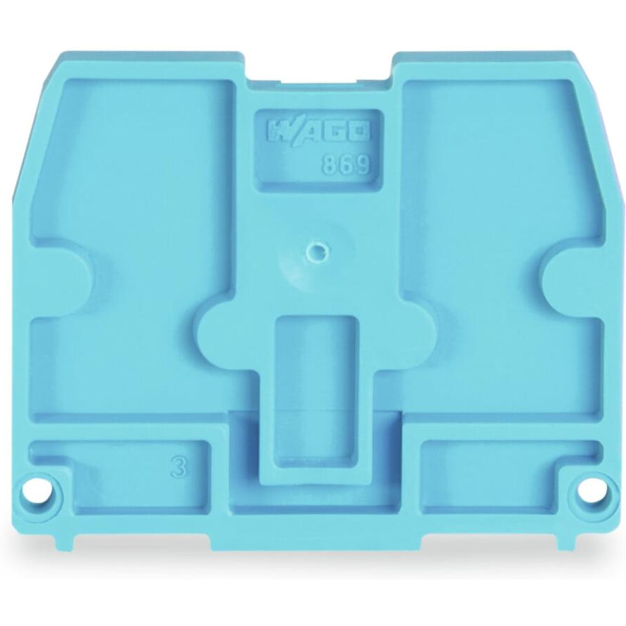 WAGO-869-378 Steckverbinderzubehör End Plate, for Terminal Blocks with snap-in mounting foot, 2.5 mm thick